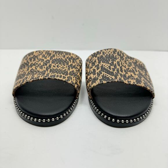 Coach | Women's Hayden Reptile Print Beadchain Flat Slide Sandals - Picture 3 of 10